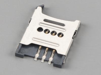 6P SIM Card Connector Hinged type,H1.8mm